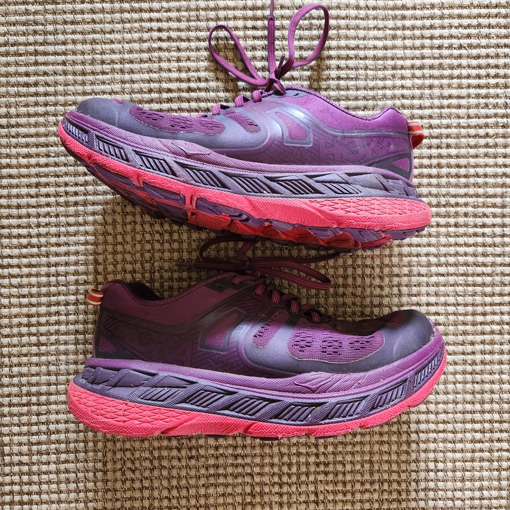 Hoka Running Shoes Sneakers Purple Red